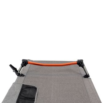 BasicNature Camping bed raised 190 cm, grey