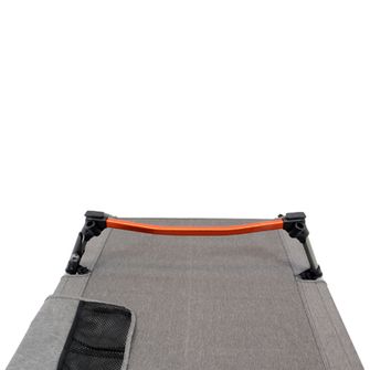 BasicNature Camping bed raised 190 cm, grey