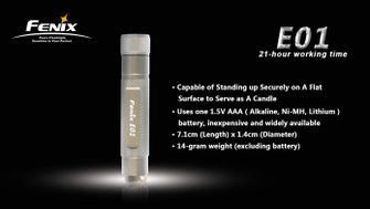 Fenix ​​flashlight E01 black, 13 lumen
