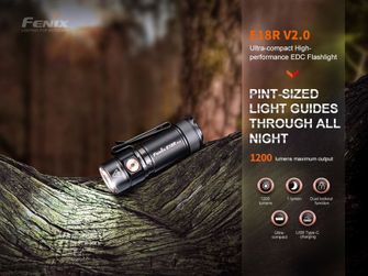 Fenix E18R V2.0 GE rechargeable flashlight, nebula