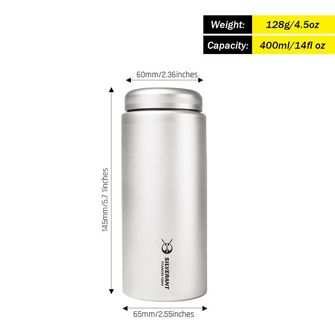 Silverant Titanium bottle 400 ml with flat cap