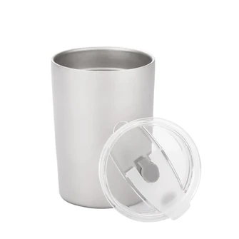 Silverant Double-walled titanium mug with straw 400 ml