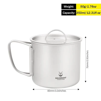 Silverant Titanium mug 350 ml with lid