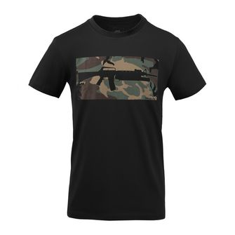 Helikon-Tex 16/203 Combo Cotton Short T-Shirt, Black/Rhodesian Camo