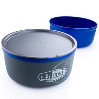 GSI Outdoors Neoprene insulated cup and saucer set 591 ml, blue