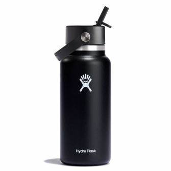 Hydro Flask Wide thermo bottle with straw 32 OZ Wide Flex Straw Cap, black