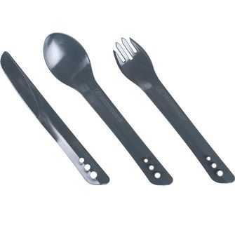 Lifeventure Plastic Cutlery Ellipse Cutlery Set, graphite