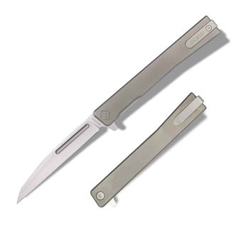 OCASO Folding knife Solstice Titanium + Satin / Wharncliffe