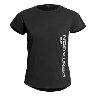 Pentagon Whisper Ladies Tee "Pentagon Vertical", Black