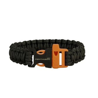 Pentagon Pselion Bracelets, Black/Orange